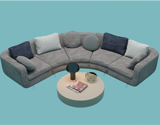现代弧型沙发