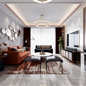 现代 客厅 港式 客餐厅