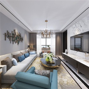 现代 客餐厅 客厅餐厅全景