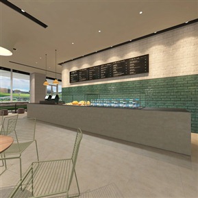 北欧 奶茶店 餐厅全景