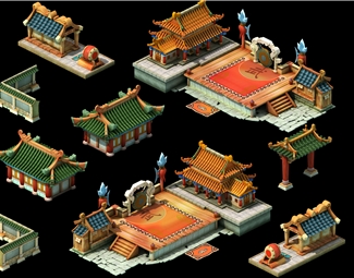 中式游戏场景擂台