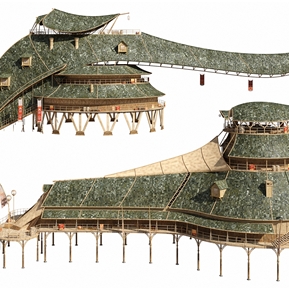 简欧 建筑 欧洲古代建筑住宅 塔楼