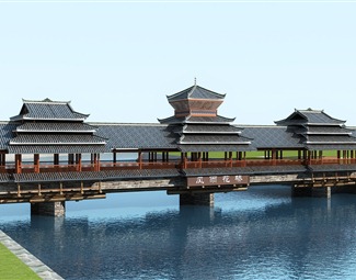 中式古建廊亭