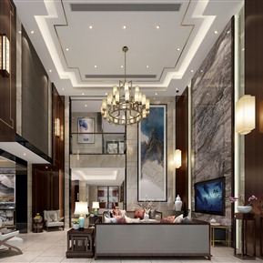 新中式 复式客厅 客厅