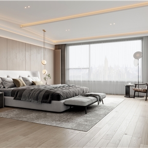 现代 卧室 主卧室