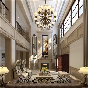 欧式 复式客厅 客厅