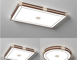 新中式 吸顶灯 实木吸顶灯