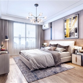 现代 卧室 主卧室