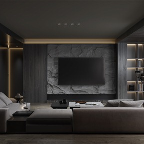 现代 客厅 电视背景