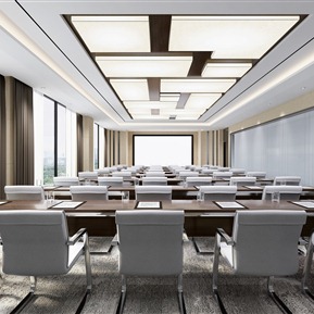 现代 会议厅 报告厅 大会议室 会议桌椅 办公椅 摆件 饰品