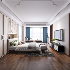 新中式 卧室 主卧室主人房