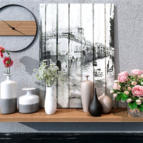 现代 花瓶 花瓶花卉组合 摆件 装饰品 墙饰 装饰画