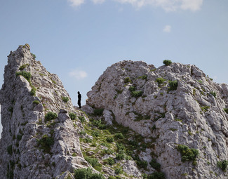 现代 山 扫描山石土地岩石