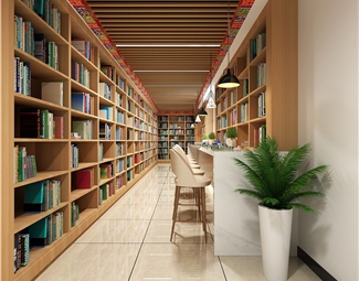 现代图书馆吧台