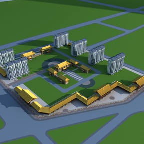 中式 鸟瞰图 建筑