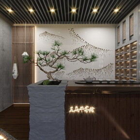 新中式 前台 禅意客栈前台