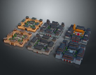 中式 古建 三国城市 三国建筑 都城