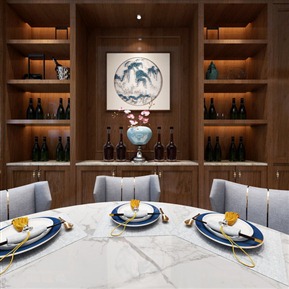 新中式 餐厅 别墅餐厅