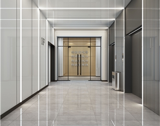 现代电梯过道效果图3d模型下载-3d溜溜网