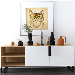 现代 电视柜 装饰柜 边柜 装饰画 装饰品组合