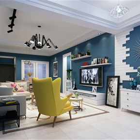 北欧 客厅 客厅沙发茶几组合