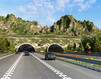 现代 隧道 公路隧道口
