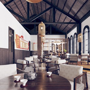 新中式 休闲区 党群服务中心