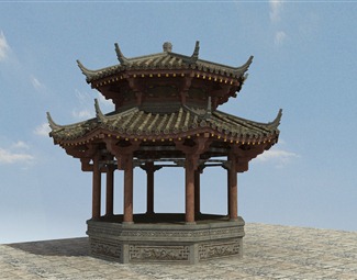 中式双层亭子