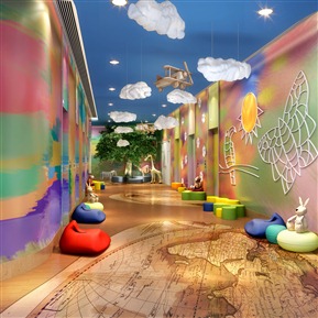 现代 电梯厅 商场儿童区电梯厅