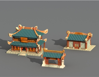 中式 卡通建筑