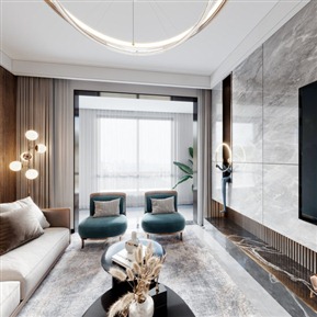 现代 客餐厅 客餐厅全景