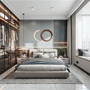 现代 卧室 主卧室