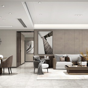 轻奢 客餐厅 沙发背景