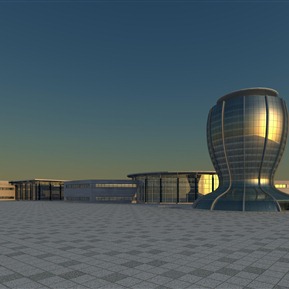 现代 剧院建筑 厂区店园