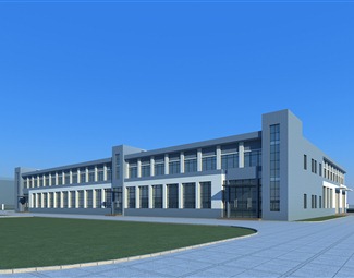 现代二层办公楼外观