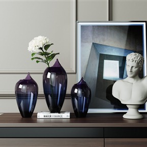 现代 花瓶 简约玻璃花瓶摆件