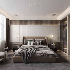 现代 卧室 主卧室