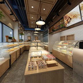 工业LOFT 面包店 面包烘焙坊全景