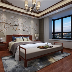 新中式 卧室 书房 主卧室