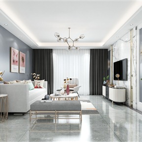 轻奢 客厅 客餐厅