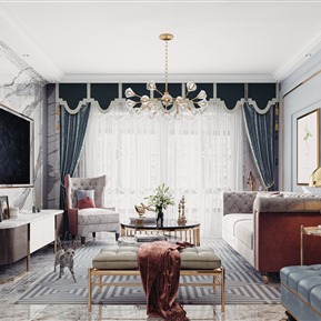 轻奢 客餐厅 简美客餐厅