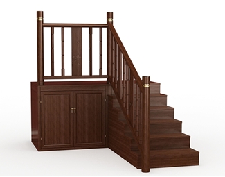 新中式红木楼梯扶手