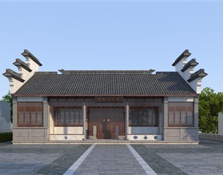 中式古建木大门