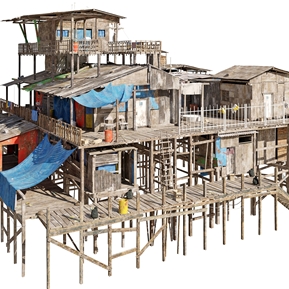 现代 木屋 贫民窟住宅 高脚屋