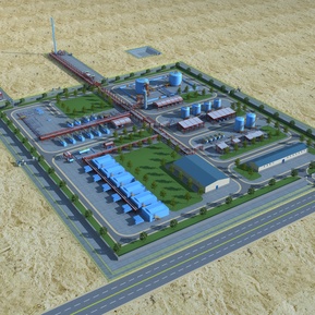 现代 鸟瞰图 炼油场