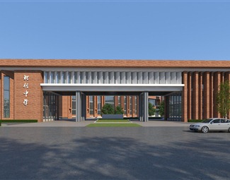 新中式公共建筑效果图3d模型下载-3d溜溜网