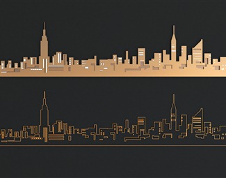 现代剪影形象墙