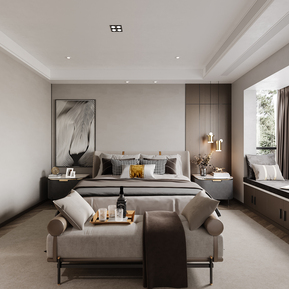 现代 卧室 主卧室