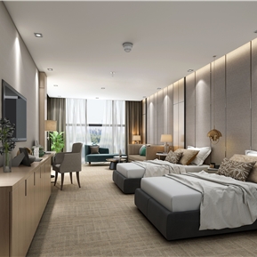 现代 客房 酒店双人间标间客房