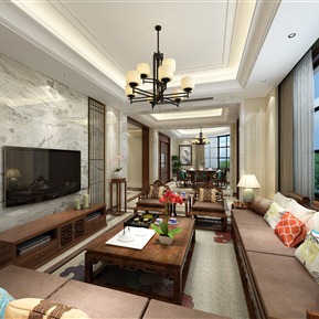 新中式 客餐厅 客餐厅过道